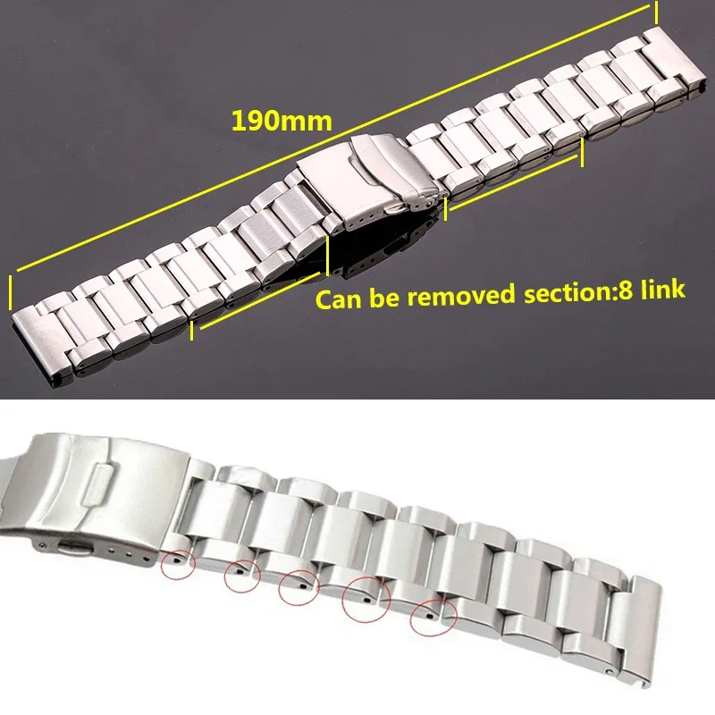 Elegant Multicolor Solid Stainless Steel Watch Band Strap Bracelet (Blue/Black/Gold)