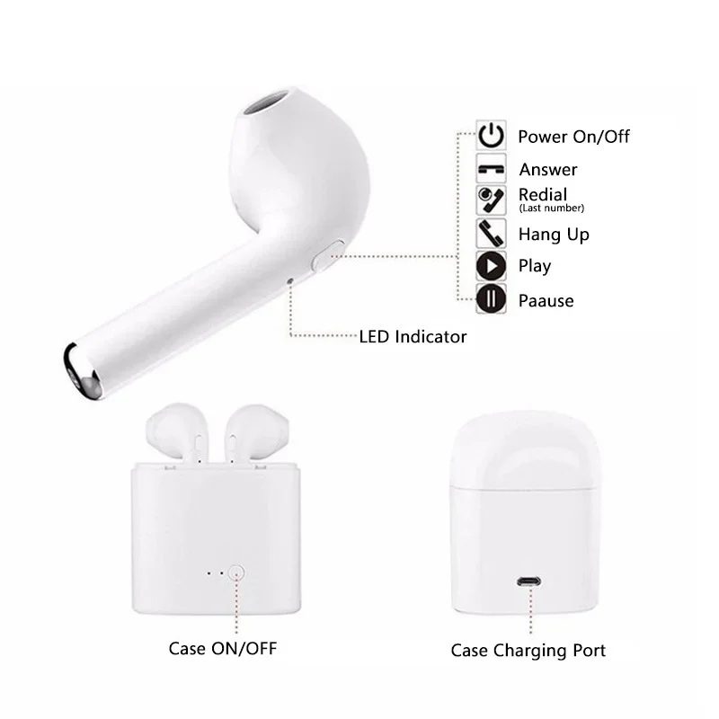 Airpods Tws I7 Charging Case Instructions Manual I7s Tws Cover Tws
