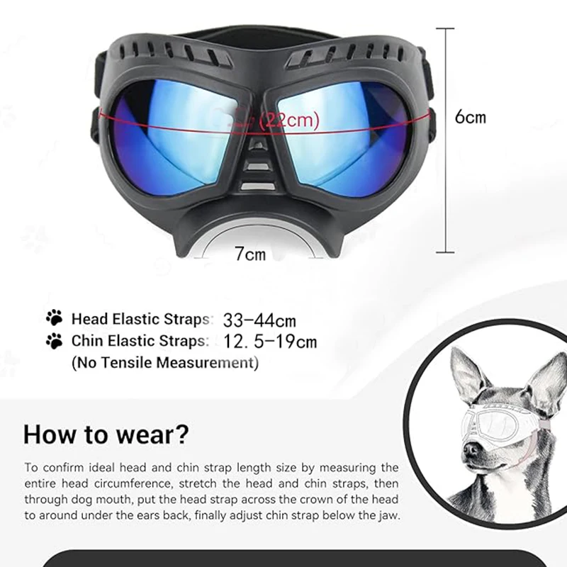 Wide-Snout Soft Frame Dog Goggles - Tactical Driving Sunglasses