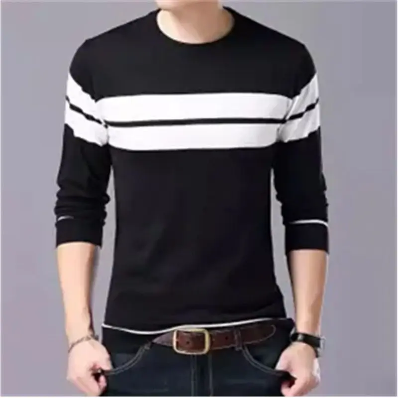 Spring Autumn New Striped Fashion Long Sleeve Sweater Man High Street Casual Loose Pullovers Men Y2K All-match Multicolor Tops
