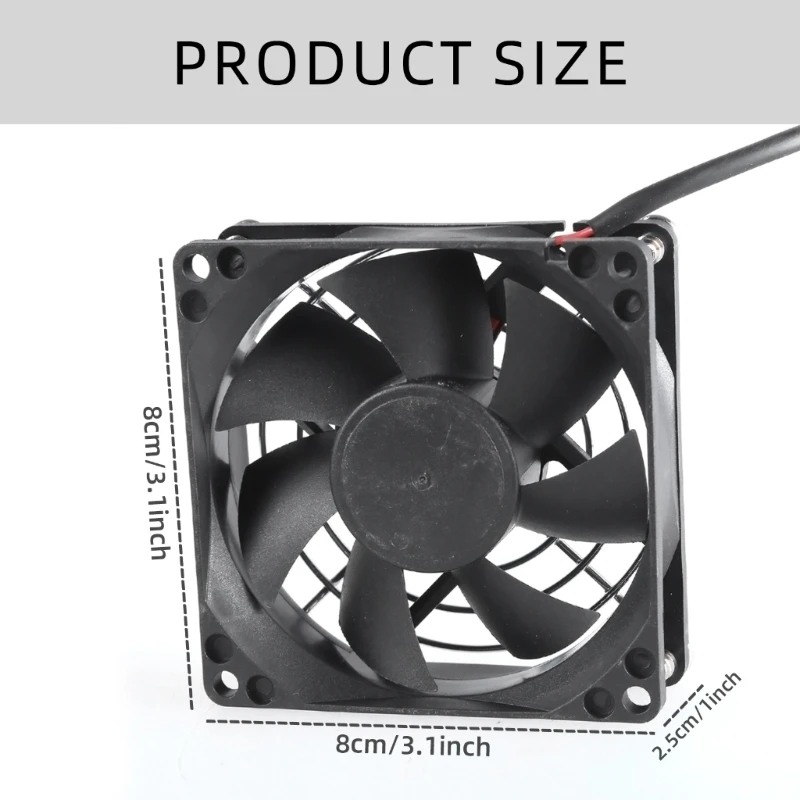 Adjustable Thermostat USB Cooling Fan for AV Cabinets 80mm Enhances Air Circulation In Enclosed Spaces