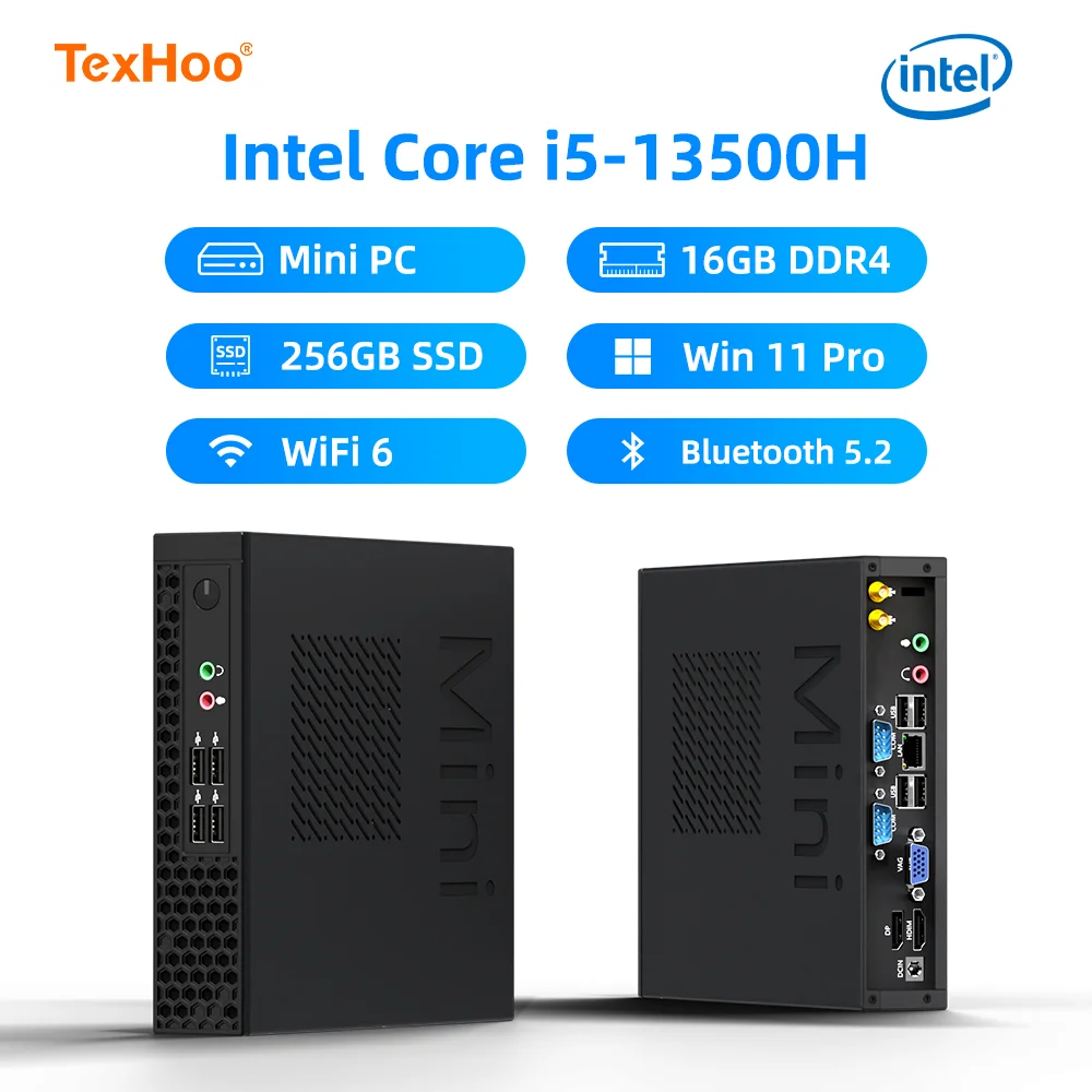 TexHoo Mini PC Windows 11 PC, Intel Core i5 13500H/N5095, 16GB