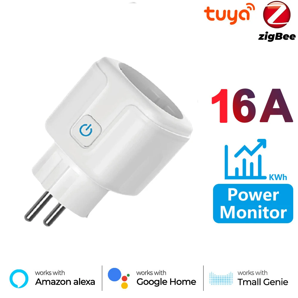 Tuya Zigbee Wall Socket Smart Home Wireless Remote Control Plug in