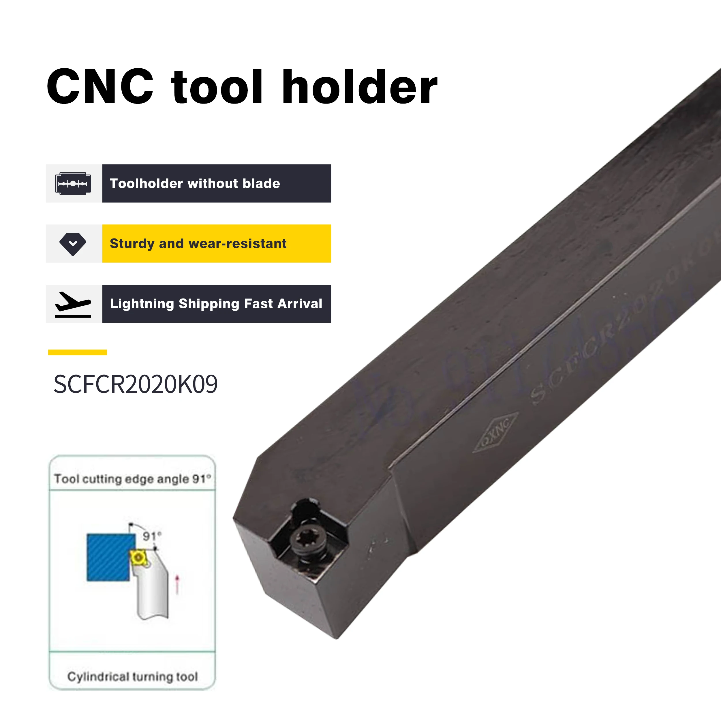 

Токарный станок с ЧПУ SCFCR1212H06 SCFCR1616H09, 91 градусов, режущий инструмент Arbor SCFCR2020K09 SCFCR2525M12, держатель внешних токарных инструментов