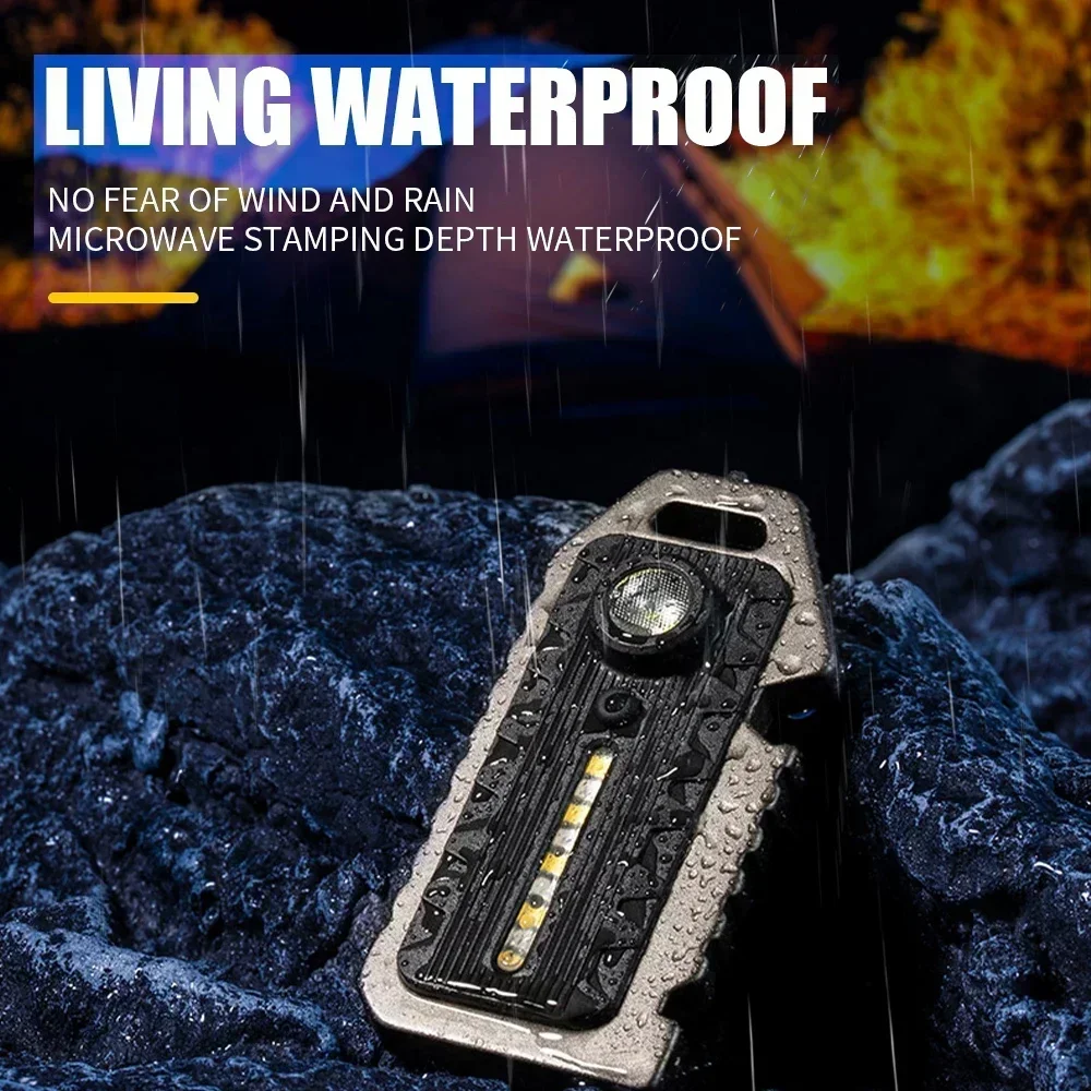 XIWANGFIRE Mini LED W5135 Flashlight Keyring Survival Whistle Feature Lamp Black Silver Color Hiking Camping Portable Flashlight