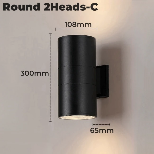 Lampada Da Parete Per Esterni GU10, Alluminio Nero Antracite, IP54, Design Up/down, 7x8,5x11 Cm - 6