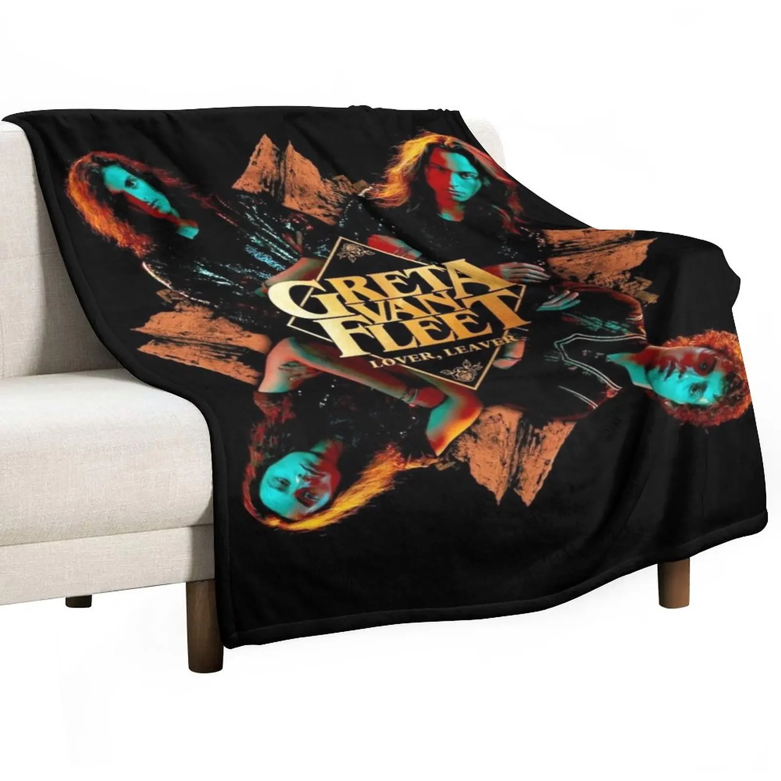 

kyhu5 greta van fleet my fleet Throw Blanket