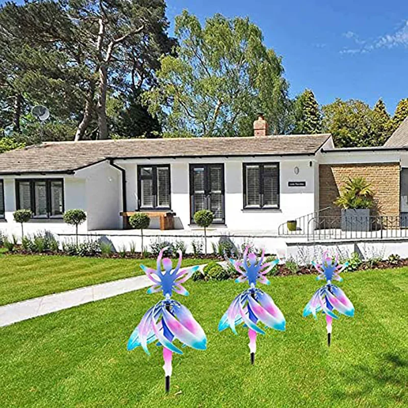 

Rotating Girl Wind Chimes Color-changing Ballet Spinning Girl Ornament Gradient Ribbon Pole Outdoor Garden Decoration Supplies