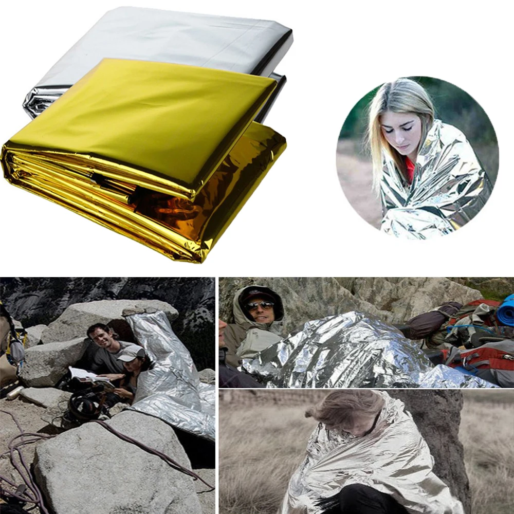 Outdoor survival portable first aid blanket cold proof sunscreen