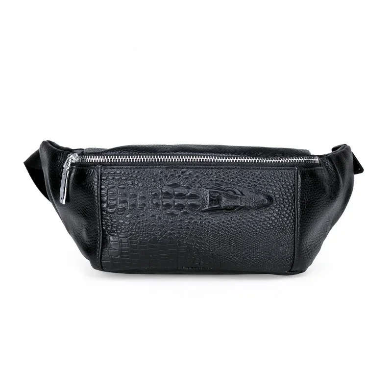 New Fashion Genuine Leather Men Waist Packs Male Casual Chest Pack High Quality Boy Brand Design Chest Shoulder Package
