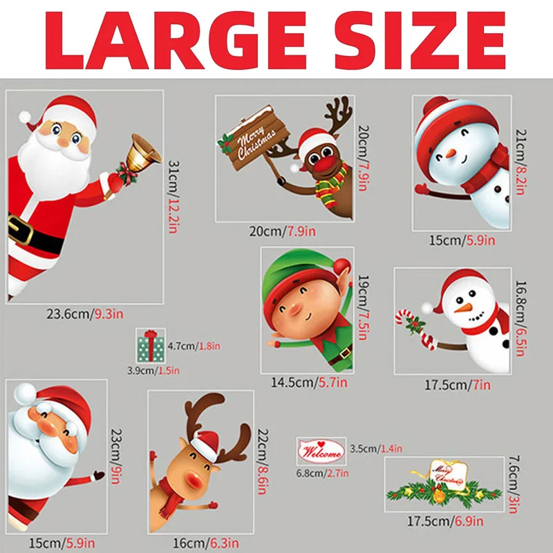 Wall Sticker Mirror Wall Sticker Christmas Stickers New Christmas Decoration Window Stickers Santa Gifts Merry Christmas Mirror Sticker White Snowflake Ornaments Winter Decal