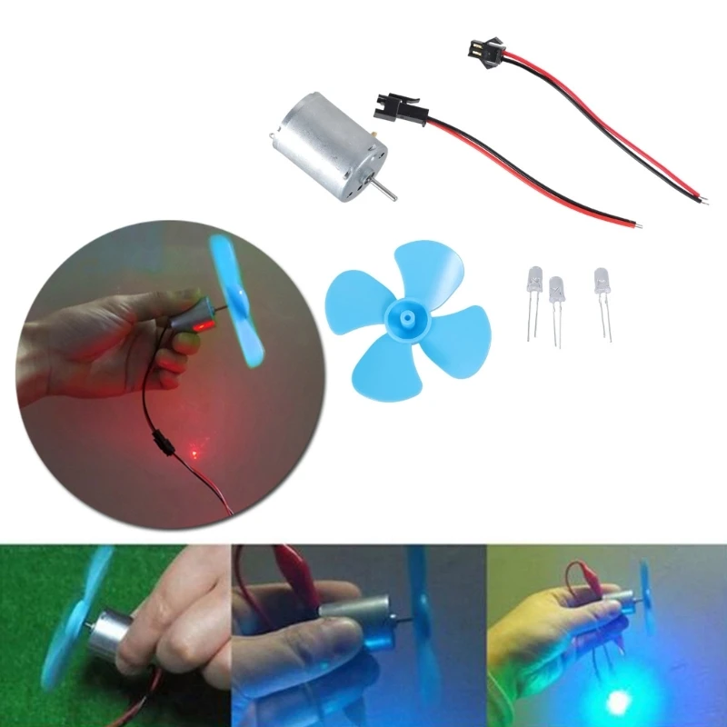 60mm/2.36inch DIY Micro Mini Wind Generator Wind Turbines Motor Model Kits with Fan Blades Power Teaching Tool