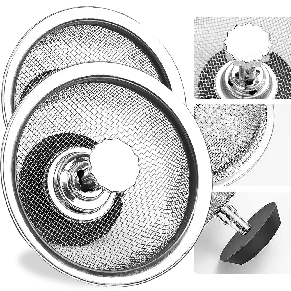 

3/2/1Pcs Kitchen Sink Filter Stainless Steel Mesh Sink Strainer Filter Bathroom Strainer Drain Hole Filter Trap Waste Screen