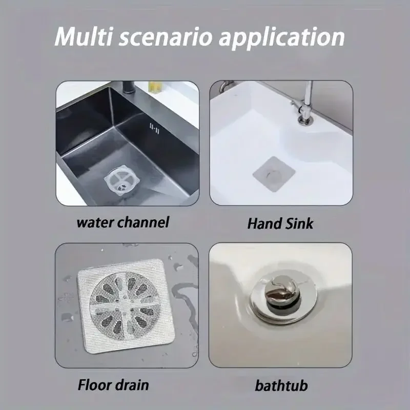 Disposable Hair Drain Catcher Floor Drains Sticker Mesh Anti Blocking Filter Shower Cover Kitchen Bathroom Sink Strainer Stoppe