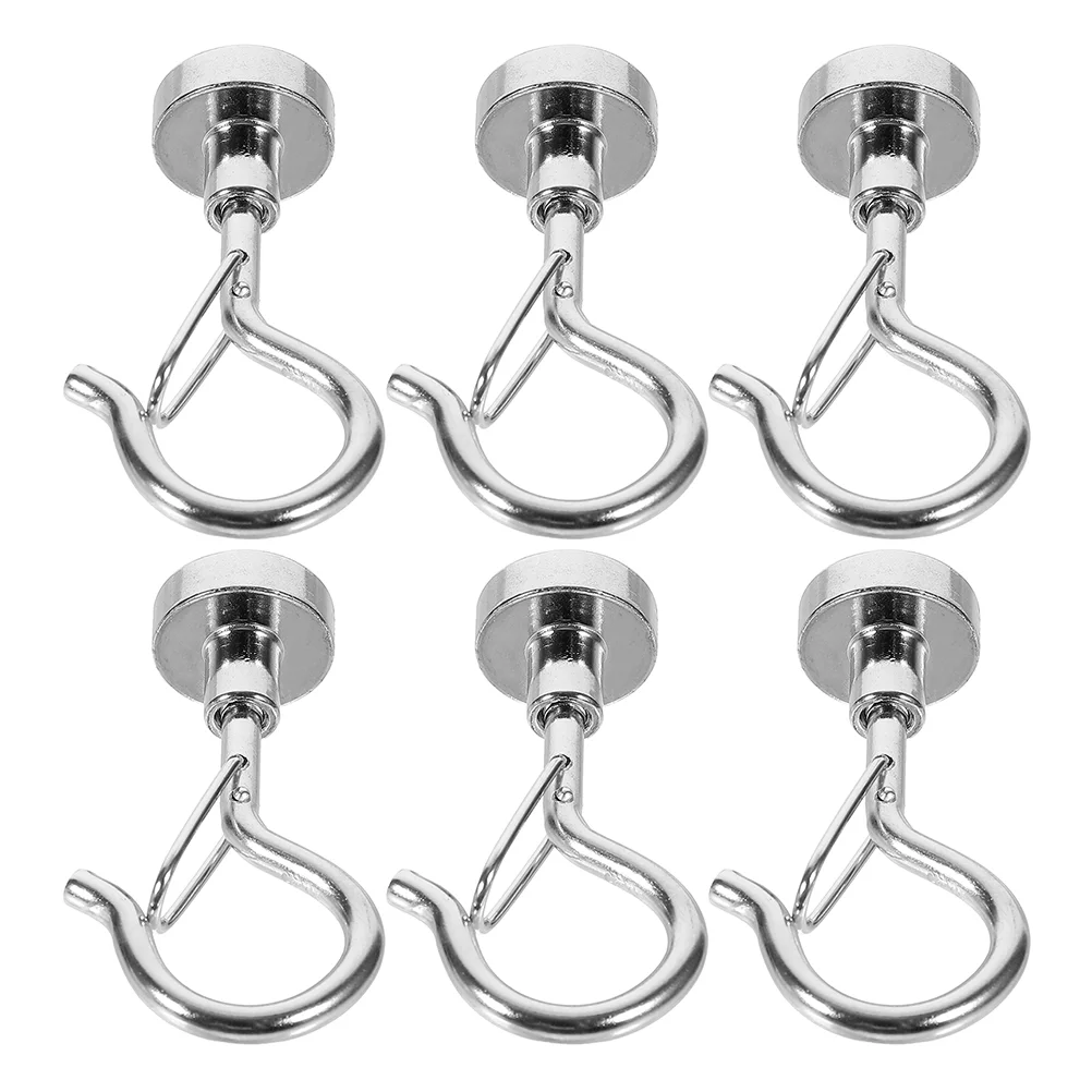 

6 Pcs Magnetic Hook Magnets Heavy Duty Hooks Iron Cabinet for Hanging Tool Holder