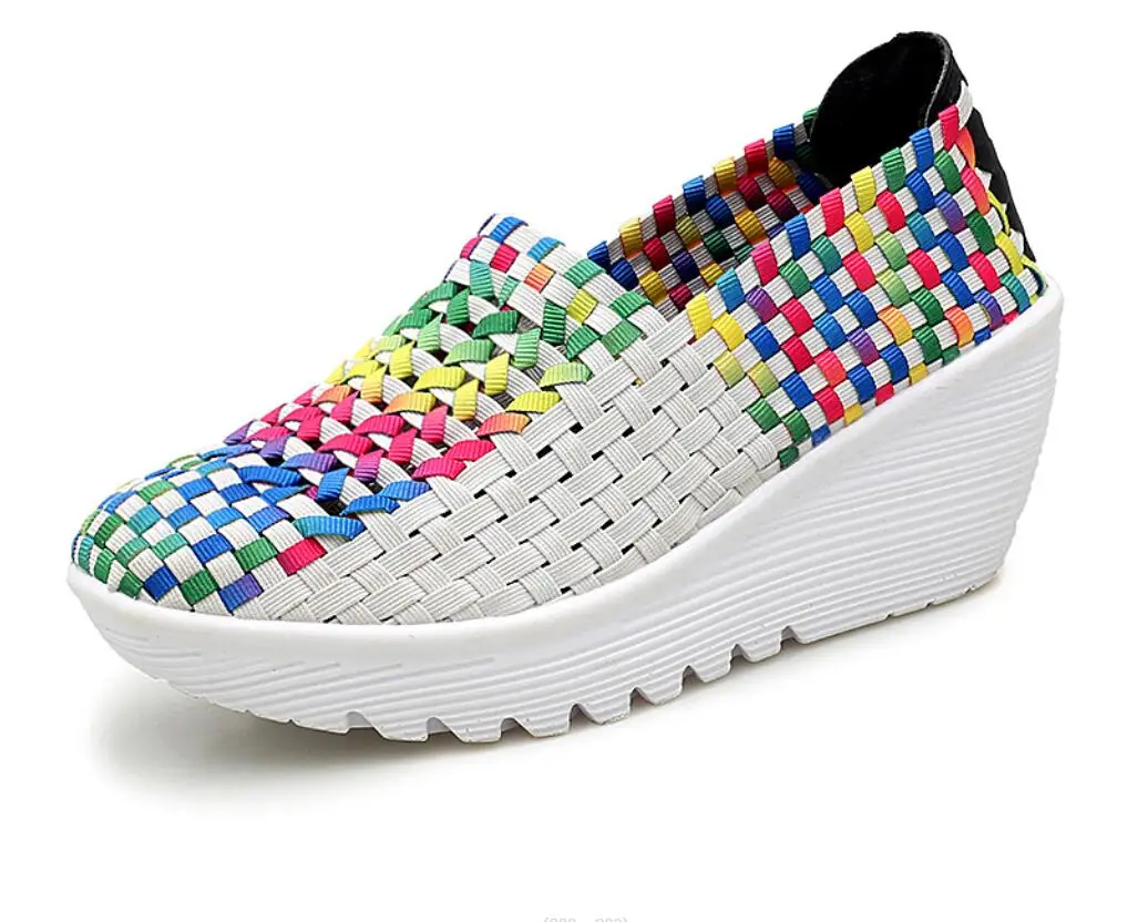 Women Flats Shoes Breathable Mesh Platform matching Slip on Soft Ladies Casual Shoes Woman Sneakers with breathable elastic Shoe