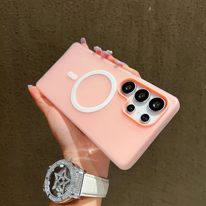 Luxury Candy Magsafe Wireless Charging Matte Phone Case with Magnetic Bumper Cover