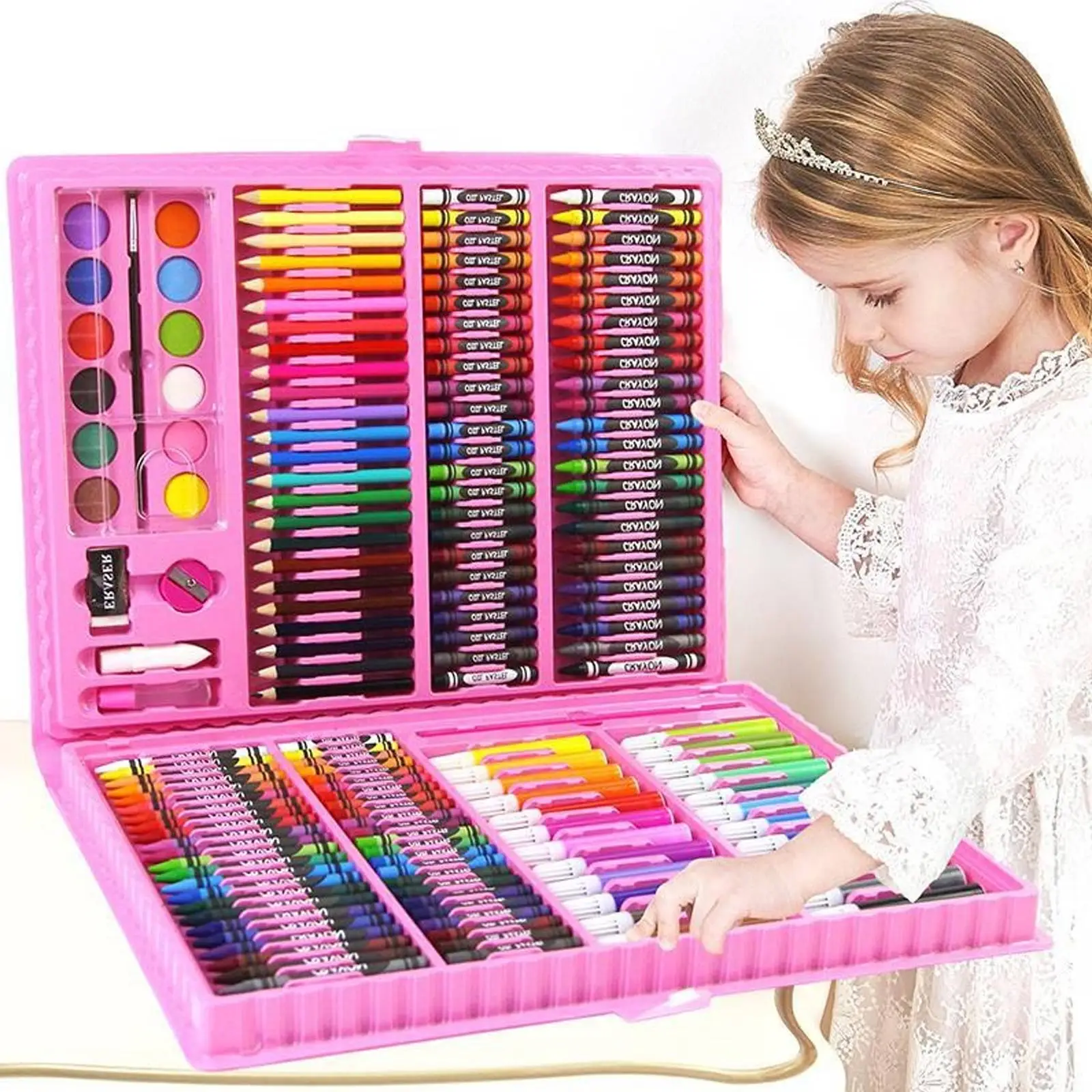 

168PCS Children Painting Set Colored Pencil Kit Crayon Marker Pen Brush Drawing Tools Set Kindergarten Supplies Kids Gifts