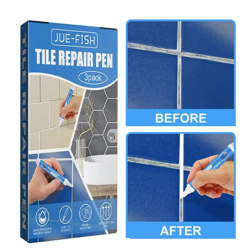 Grout Pen 3pcs/pack Tile Grout Paint Pen Repair Marker Tile Gap Restore And Renew Line Squeeze Tube