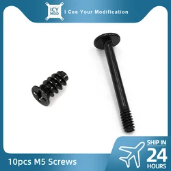10 Pcs Computer Fan M5 Flat Head Self-tapping Short Screw Case Fan Water Cooling Long Screw 30mm Case Power Supply Compartment
