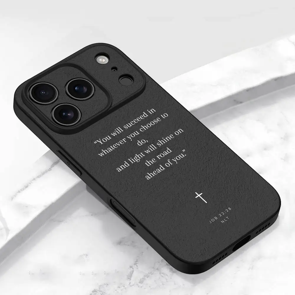 Inspirational God Jesus Bible Verse Phone Case - Protective Black Cover