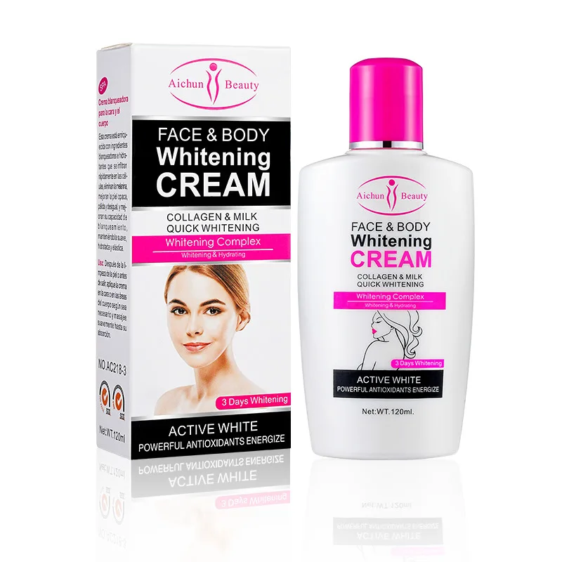 120ml Collagen Milk Bleaching Face Body Cream Skin Body Moisturizing Breast Brightening Moisturizing Lotion for Light Skin