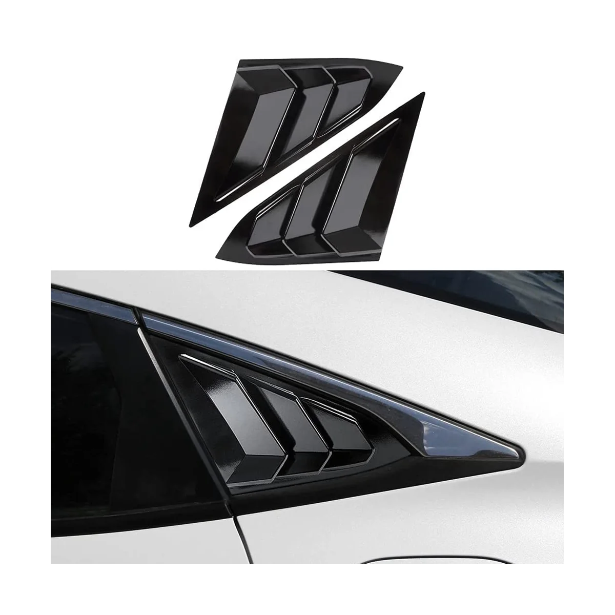 

Накладки на заднее боковое окно для Honda Civic Sedan 2016-2021, аксессуары, черные глянцевые накладки на вентиляционное отверстие