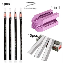 Ultimate Eyebrow Enhancement Kit: Waterproof Tint & Precision Tools Set (Black 4in1 Pink)