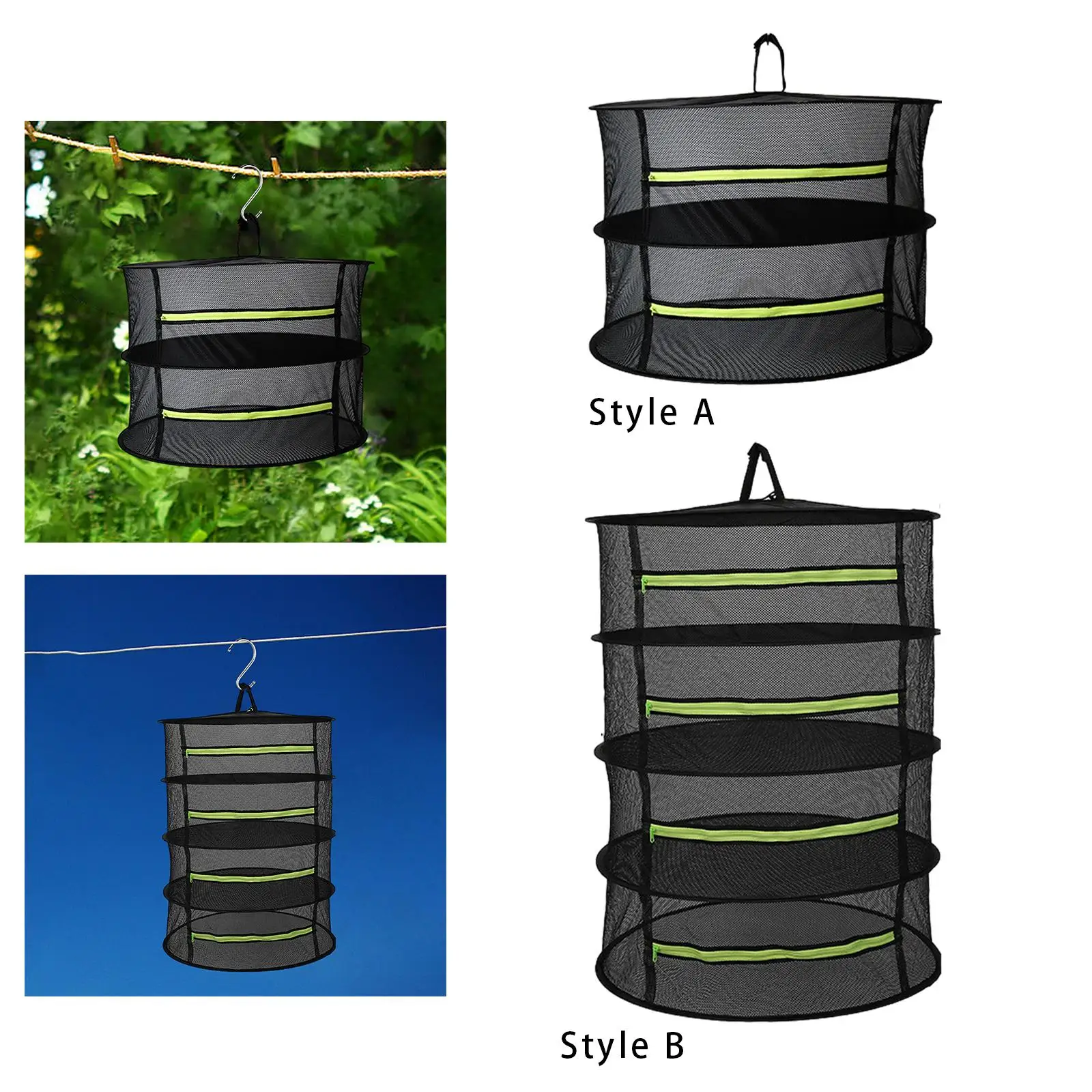 Herb Drying Rack Drying Cage Folding Lightweight Hanging Mesh Net for Vegetables Flowers Garden Outdoor Harvest Buds Hydroponics 3