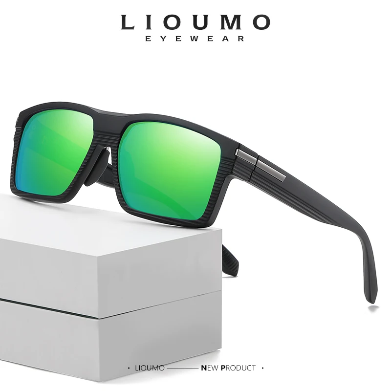 

LIOUMO Classic Vintage Sunglasses For Men Polarized Coating Green Driving Sun Glasses Women Anti-UV Trendy Shades zonnebril