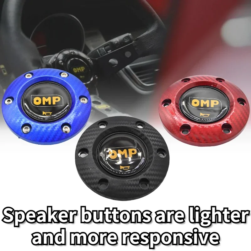 Racing Steering Wheel Horn Switch Universal Car Horn Button Carbon Fiber Pattern