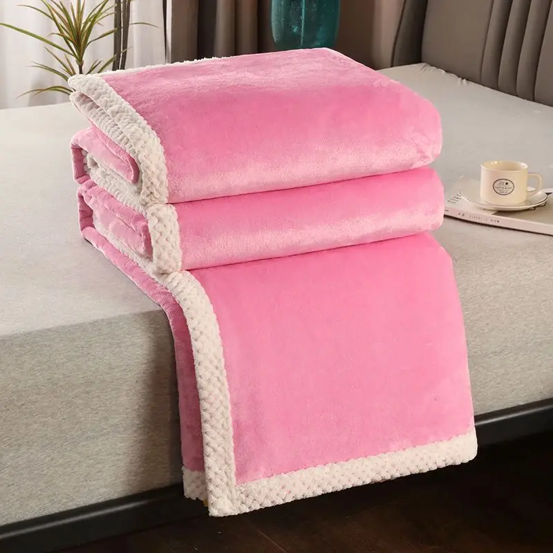 

Soft Velvet Blankets for Beds Soft Warm Flannel Fleece Quilts Blanket Winter Sheet Sofa Throw Solid Plush Nap Blanket Bedspread