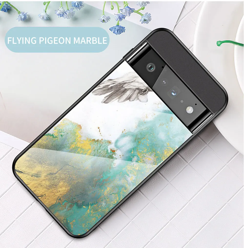 Per Google 7 6 Pro Custodia DECLAREYAO Cover in vetro rigido per Google Pixel 5 XL 4 4A 3 3A 2 1 Custodia in silicone ultra sottile Tempere_voghion.com