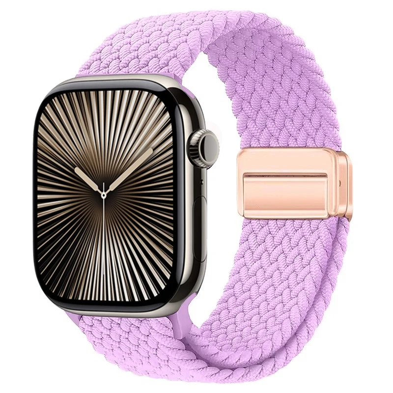 Nylon Braided Magnetic Loop Strap with Metal Accents