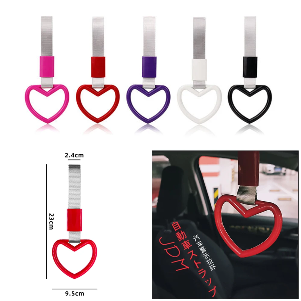 Car Decoration Strap Tsurikawa Ring Heart Train Bus Handle Strap Drift Warning Ring Drift Charm Strap Car Styling Rear Bumper Supplies