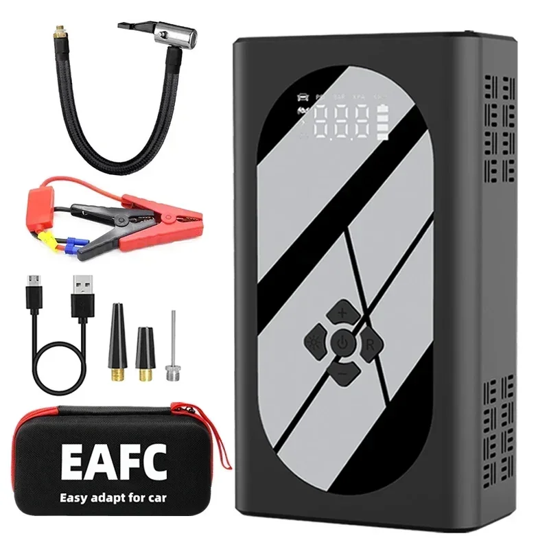 Car Jump Starter Jump Starter 4 In 1 3000A Car Jump Starter Power Bank 150PSI Auto Air Compressor Wireless Tire Pump Car Battery Booster Starting Device