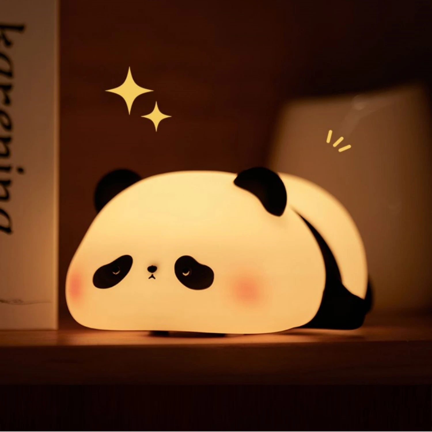 Panda noc světel pro děti roztomilá živočich silikon časovací dobíjecí lampa kreslený panda ložnice dekorace děti chlapci dívčí dar