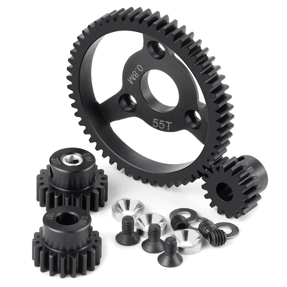 MIBIDAO 0,8M 32P 50T-57T / 48P 86T Stirnradgetriebe für 1/10 Slash 2wd Rustler Stampede Telluride RC Autoteile – Detail 15