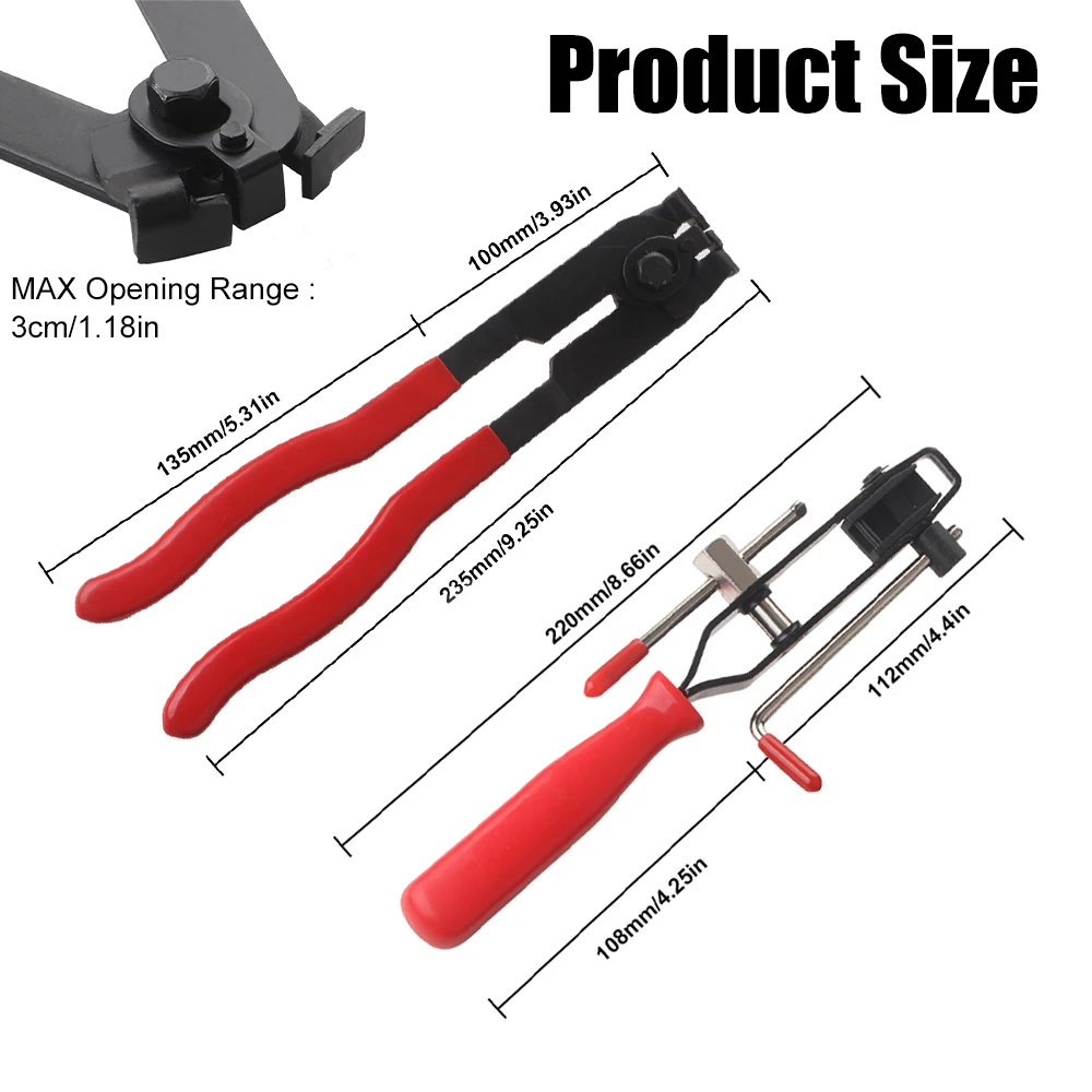 CV Joint Crimp Clamp Pliers Set Stainless Steel Car Banding Tool Ear Boot Tie Pliers or CV Boot Clamps for Auto