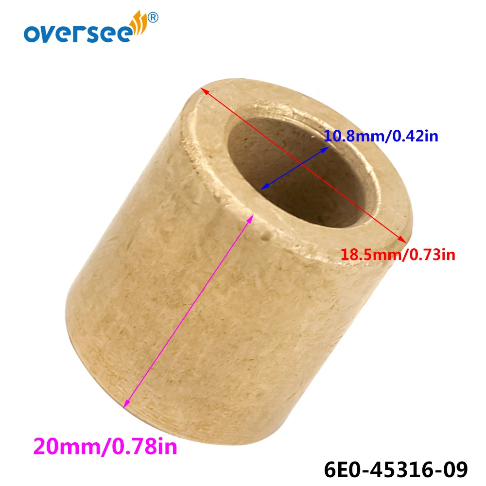 6E0-45316-09 Copper Bush,Driver Shaft For Yamaha Outboard Motor 2T 4HP 5HP 6E0;6E3 HDX Powertec 6E0-45316-00