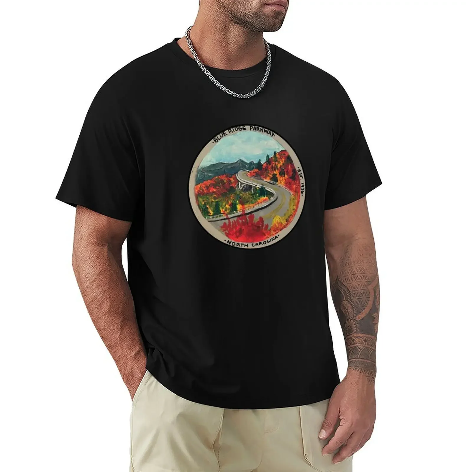 

Blue Ridge Parkway- Viaduct T-shirt Aesthetic clothing plain mens t shirt