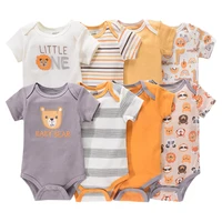 1/4Pcs Newborn Bodysuit Baby Boy Short Sleeve Jumpsuit Cartoon Print Toddler Girl Cotton Clothes 0-12Month Infant Romper Outfits 1