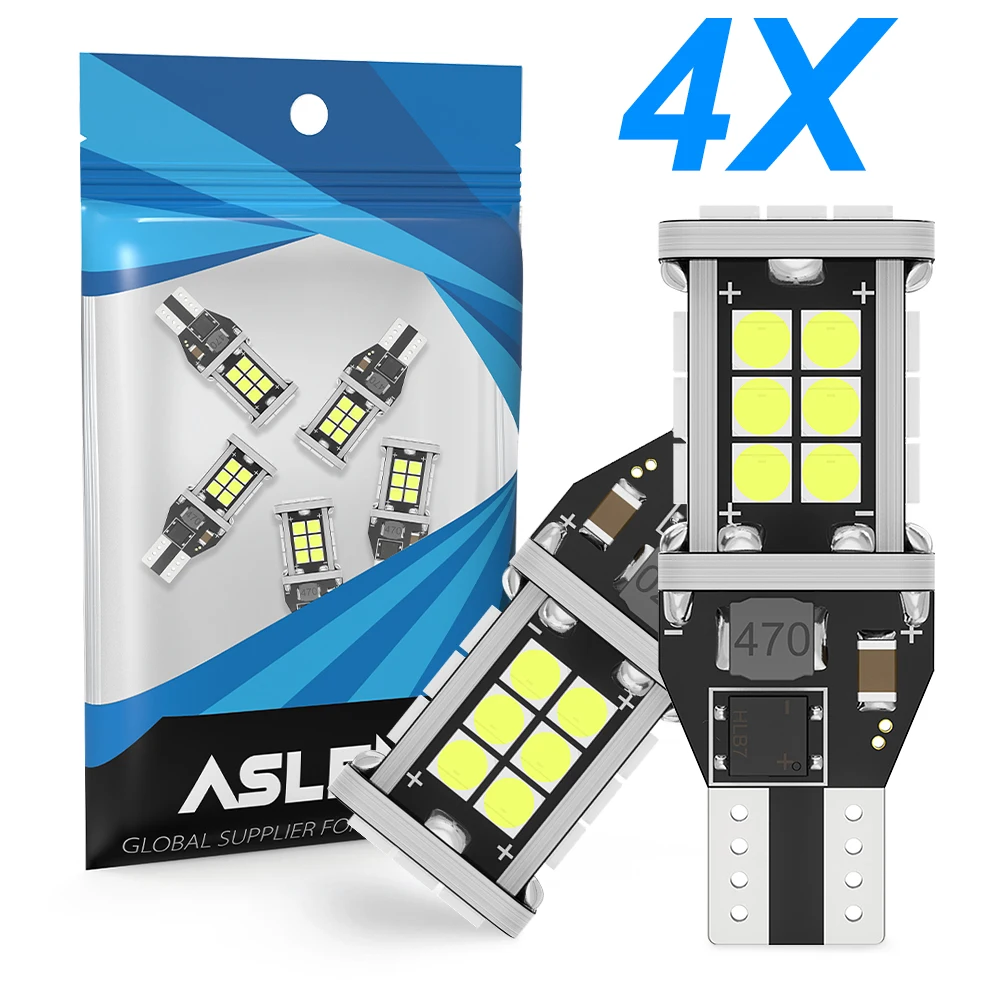 

4 шт., Canbus W16W T15, лампы высокой мощности 3030 24SMD, Canbus без ошибок