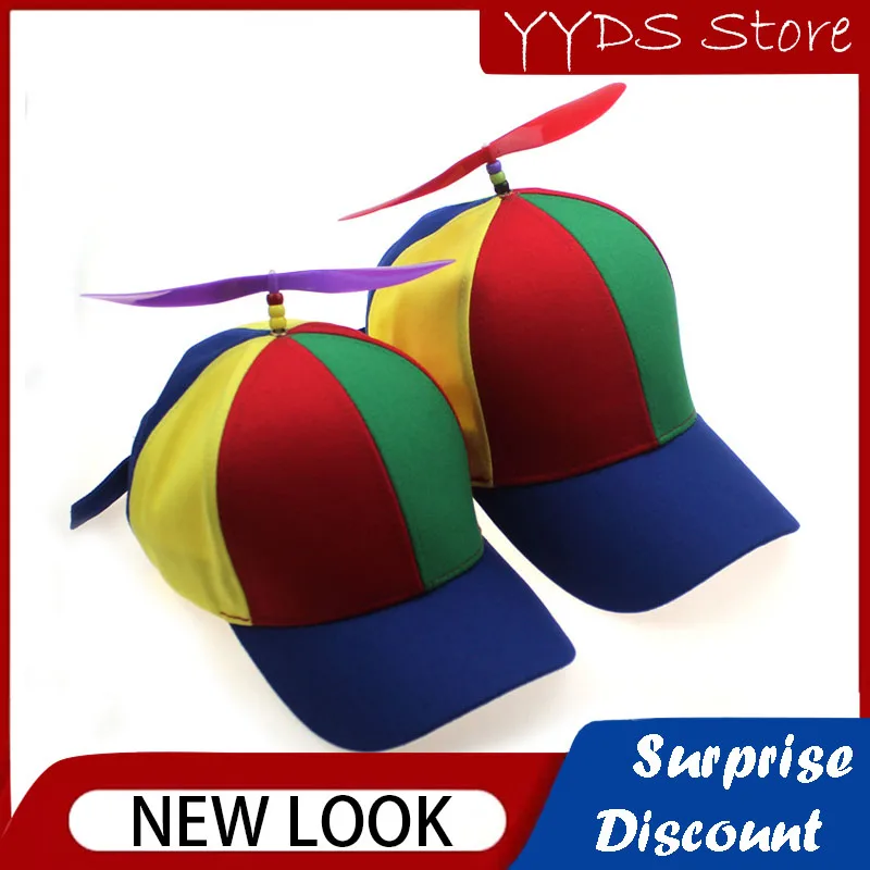 Children's Hat Parent-child Peaked Cap European and American Creative Detachable Propeller Bamboo Dragonfly Baseball Cap