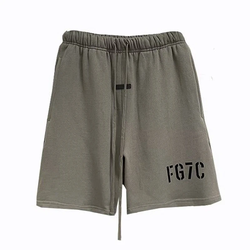 

Summer Essentials Casual Pants Brand Shorts For Men FG7C Flocking Streamer Women's Shorts Male Basketball Sports Streetwear Hot