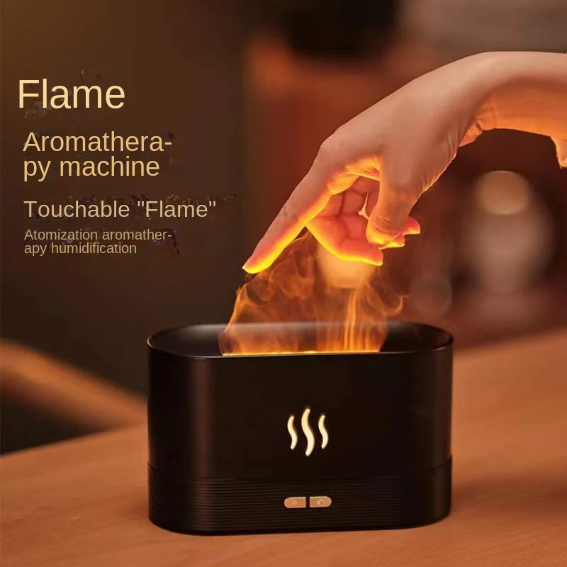 

Flame Humidifier USB Electric Flame Aroma Diffuser with Night Light Portable Desktop Aromatherapy for Home Room Christmas Gift
