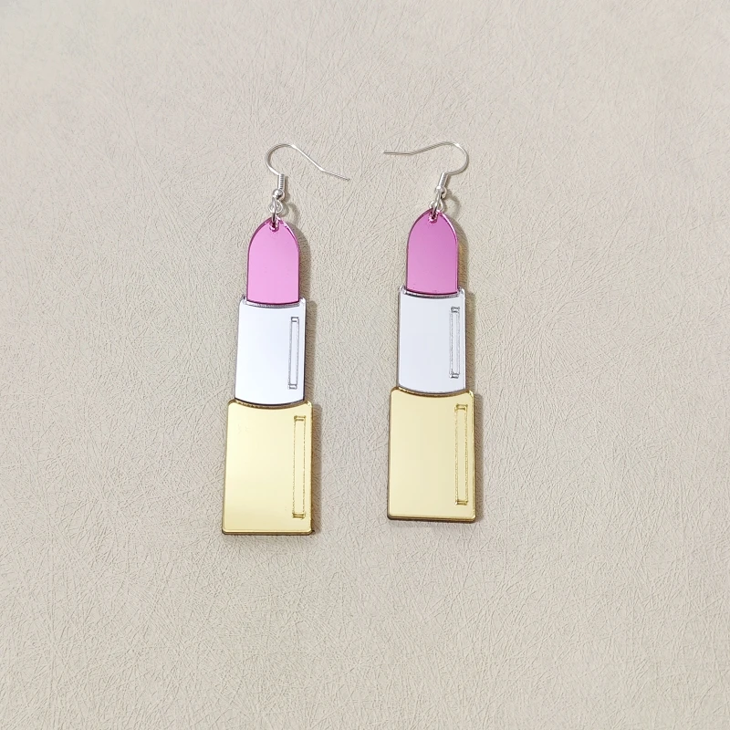 KUGUYS Lippenstift-Ohrringe für Damen, Vintage-Stil, Spiegel-Acryl-Schmuck, lässig, für Musikfestivals, Sommer-Accessoires – Detail 21
