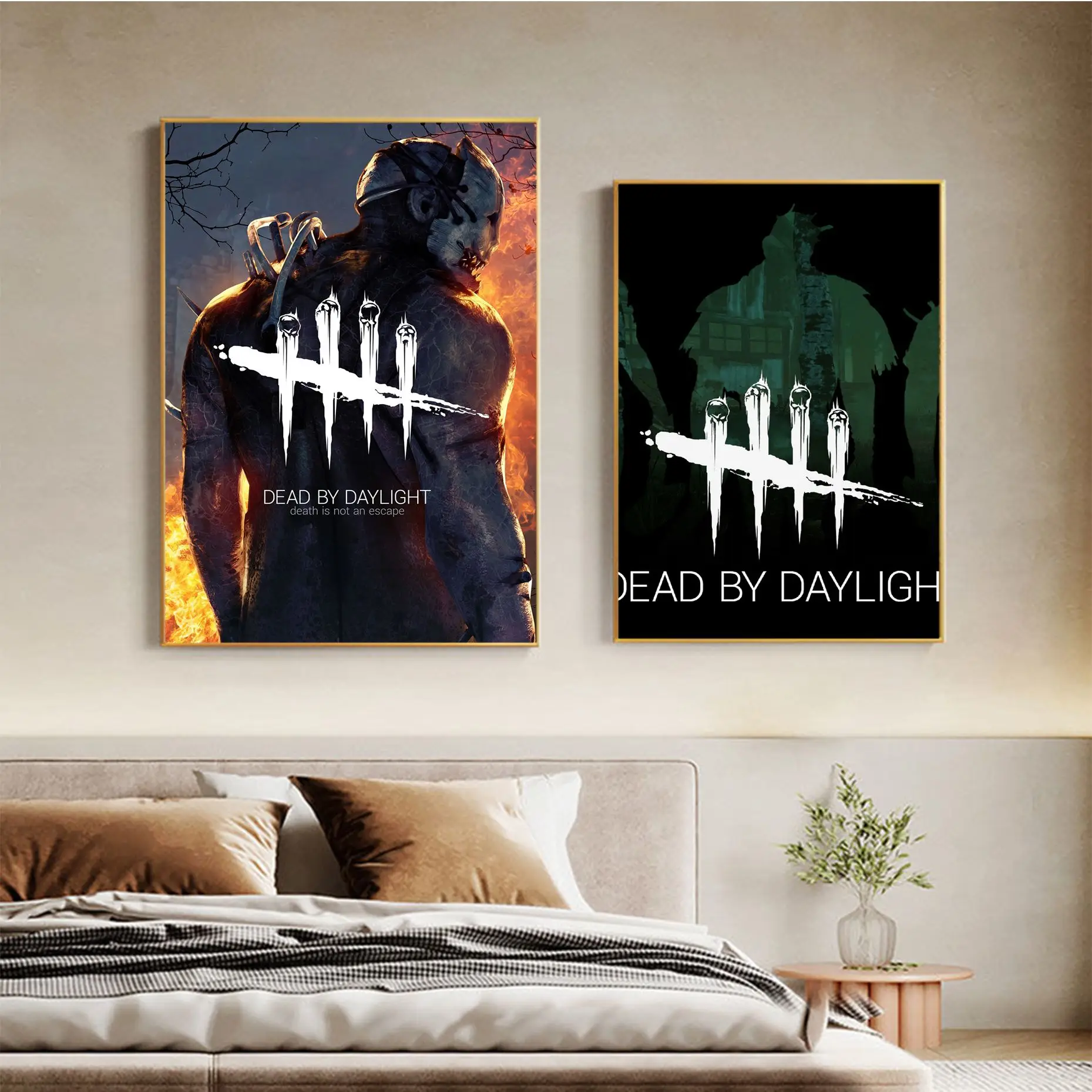 Dead By D-Daylight Vintage Poster Sticky Whitepaper Sticker Diy Room Bar Cafe Decor Art Wall Stickers