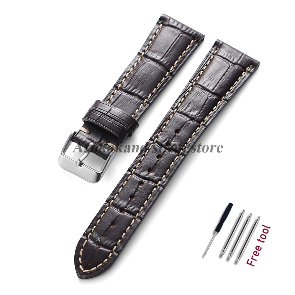 Elegant Leather Watchband Replacement - Universal Fit