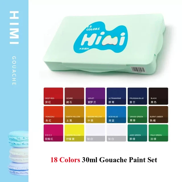 HIMI Gouache Paint Set 30ml 18/24 Colors Jelly Cup Non-Toxic Gouache Artist  Watercolor Paints & Palette Painting Art - AliExpress